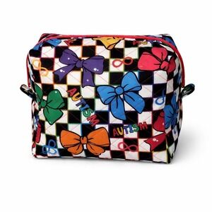 Autism Awareness Makeup Bag, Colorful Bow Cosmetic Bag